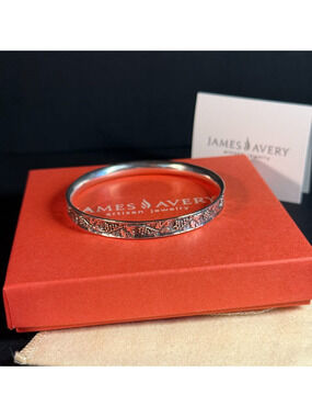 Retired Vtg James Avery Sterling 925 Grapes and Grapevines Bangle Bracelet Sz L